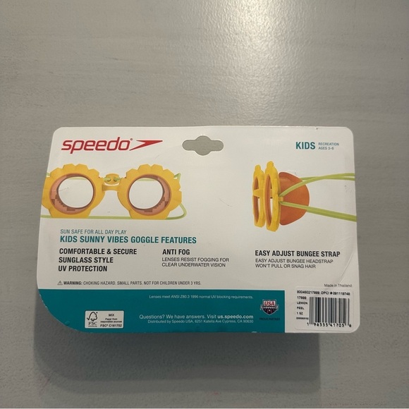 Speedo Sunny Vibes Goggle Features Yellow Flower Anti-Fog Kids Ages 3-6 NWT - Picture 6 of 6